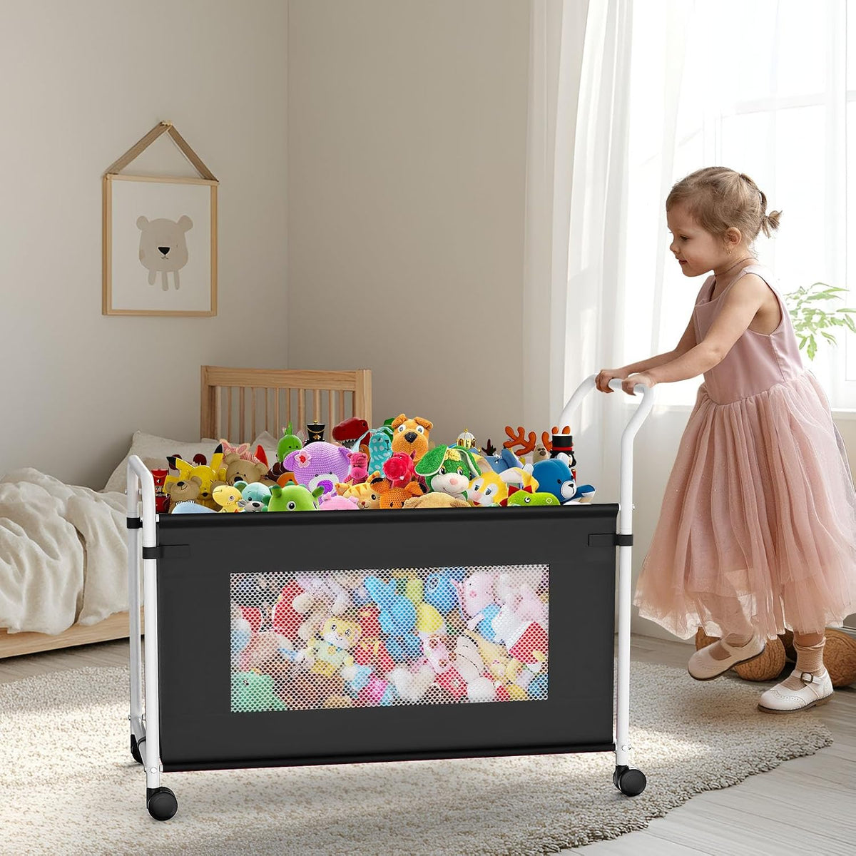 Extra Large Toy Box for Kids, Heavy Duty Toy Storage Organizer, Black
