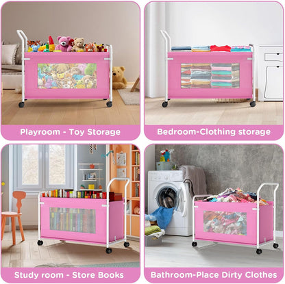 Extra Large Toy Box for Kids, Heavy Duty Toy Storage Organizer, Black