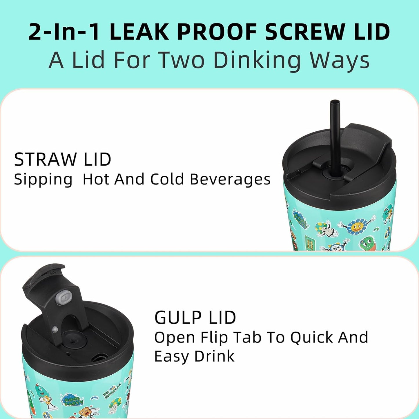 18 oz Coffee Tumbler with Straw, Insulated Stainless Steel Cup | Double Wall Vacuum, Leak Proof, Keeps Hot/Cold, BPA Free, Dishwasher Safe, Cupholder Friendly, Travel, Navy Blue