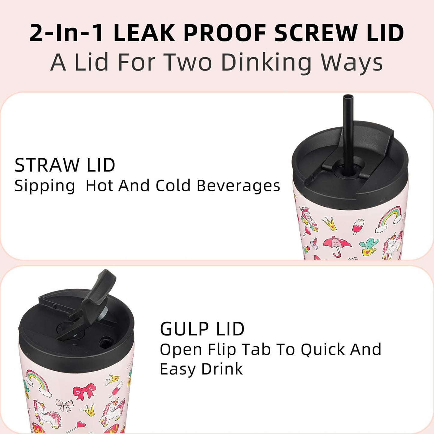 18 oz Coffee Tumbler with Straw, Insulated Stainless Steel Cup | Double Wall Vacuum, Leak Proof, Keeps Hot/Cold, BPA Free, Dishwasher Safe, Cupholder Friendly, Travel, Navy Blue