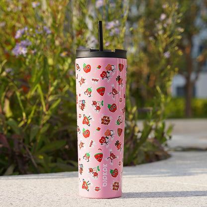 18 oz Coffee Tumbler with Straw, Insulated Stainless Steel Cup | Double Wall Vacuum, Leak Proof, Keeps Hot/Cold, BPA Free, Dishwasher Safe, Cupholder Friendly, Travel, Navy Blue