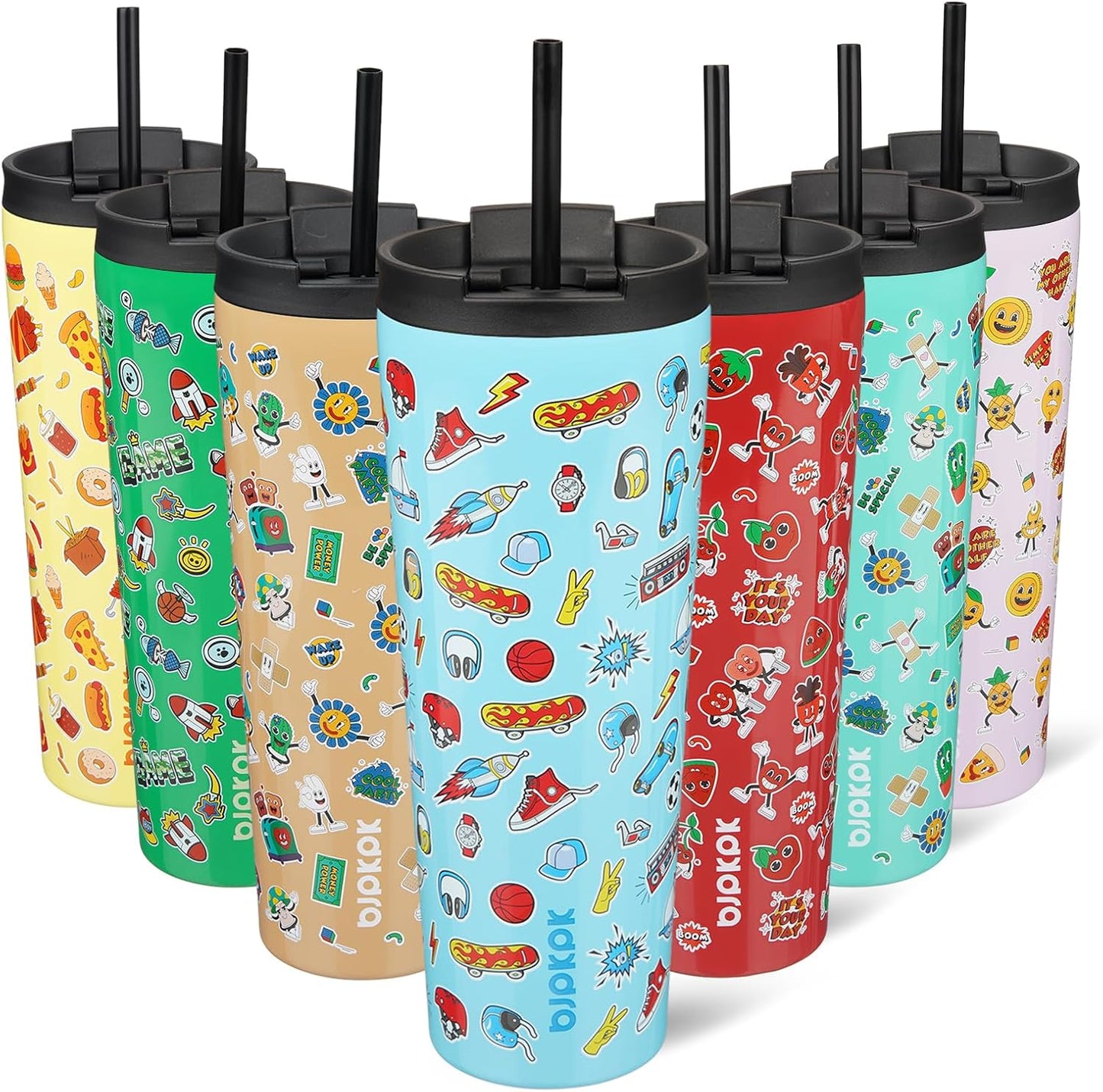 18 oz Coffee Tumbler with Straw, Insulated Stainless Steel Cup | Double Wall Vacuum, Leak Proof, Keeps Hot/Cold, BPA Free, Dishwasher Safe, Cupholder Friendly, Travel, Navy Blue