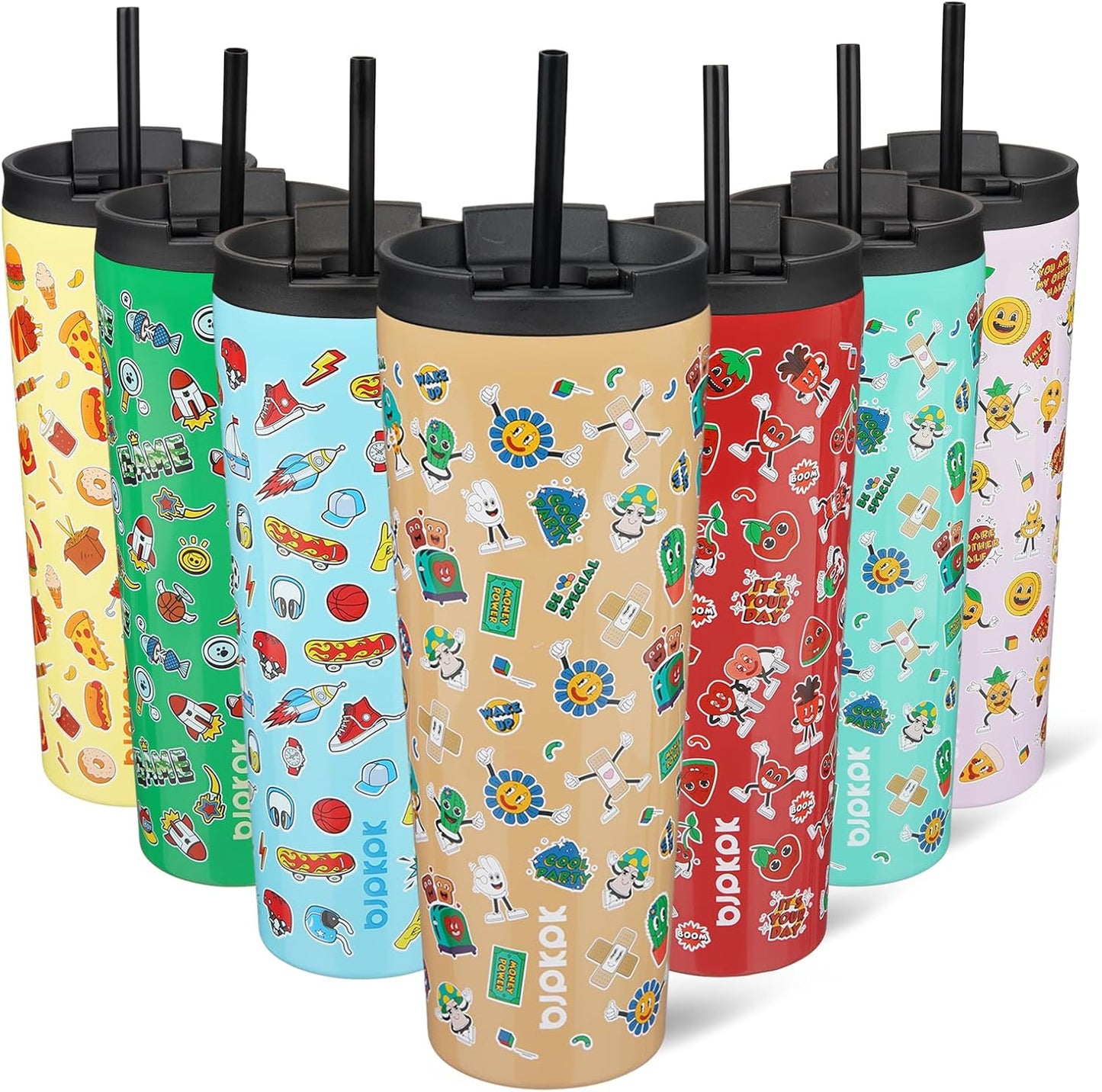 18 oz Coffee Tumbler with Straw, Insulated Stainless Steel Cup | Double Wall Vacuum, Leak Proof, Keeps Hot/Cold, BPA Free, Dishwasher Safe, Cupholder Friendly, Travel, Navy Blue