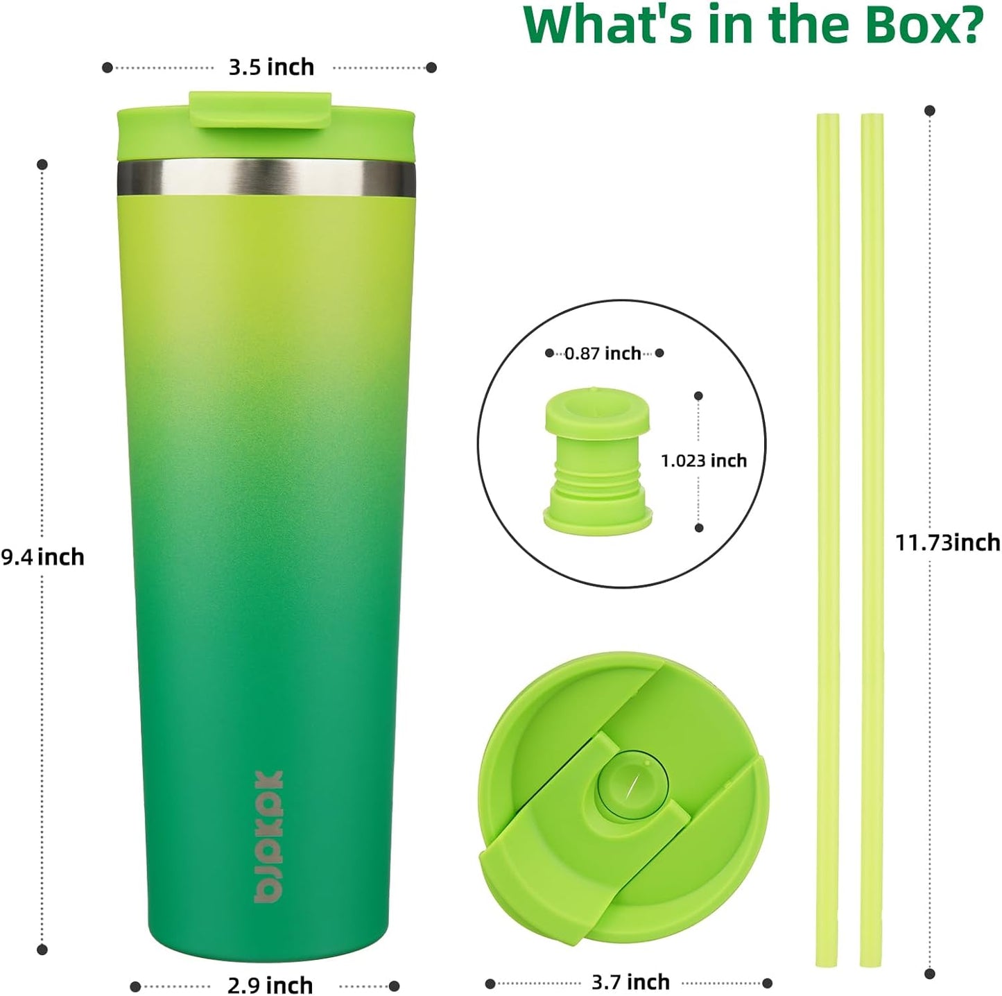 18 oz Coffee Tumbler with Straw, Insulated Stainless Steel Cup | Double Wall Vacuum, Leak Proof, Keeps Hot/Cold, BPA Free, Dishwasher Safe, Cupholder Friendly, Travel, Navy Blue