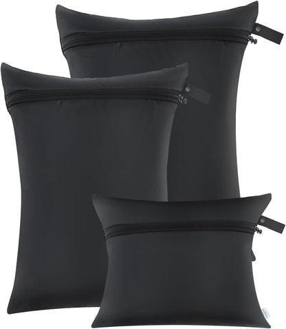 Wet Dry Bags 3 Pack, Travel Pouches for Swimsuits & Wet Clothes