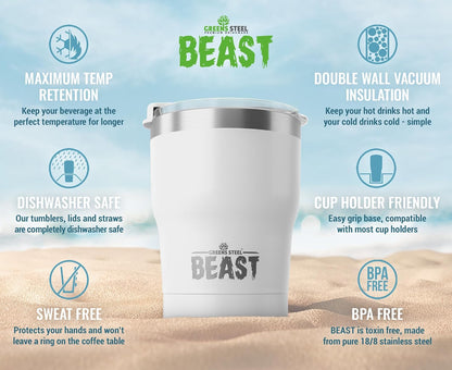 40 oz tumbler - Vacuum Insulated Tumbler with Straw - Leak Proof Stainless Steel Travel Mug - Double Wall Iced Coffee Cup - Reusable Water Bottle - Gifts for Mom, Women and Men (Cupcake Pink)