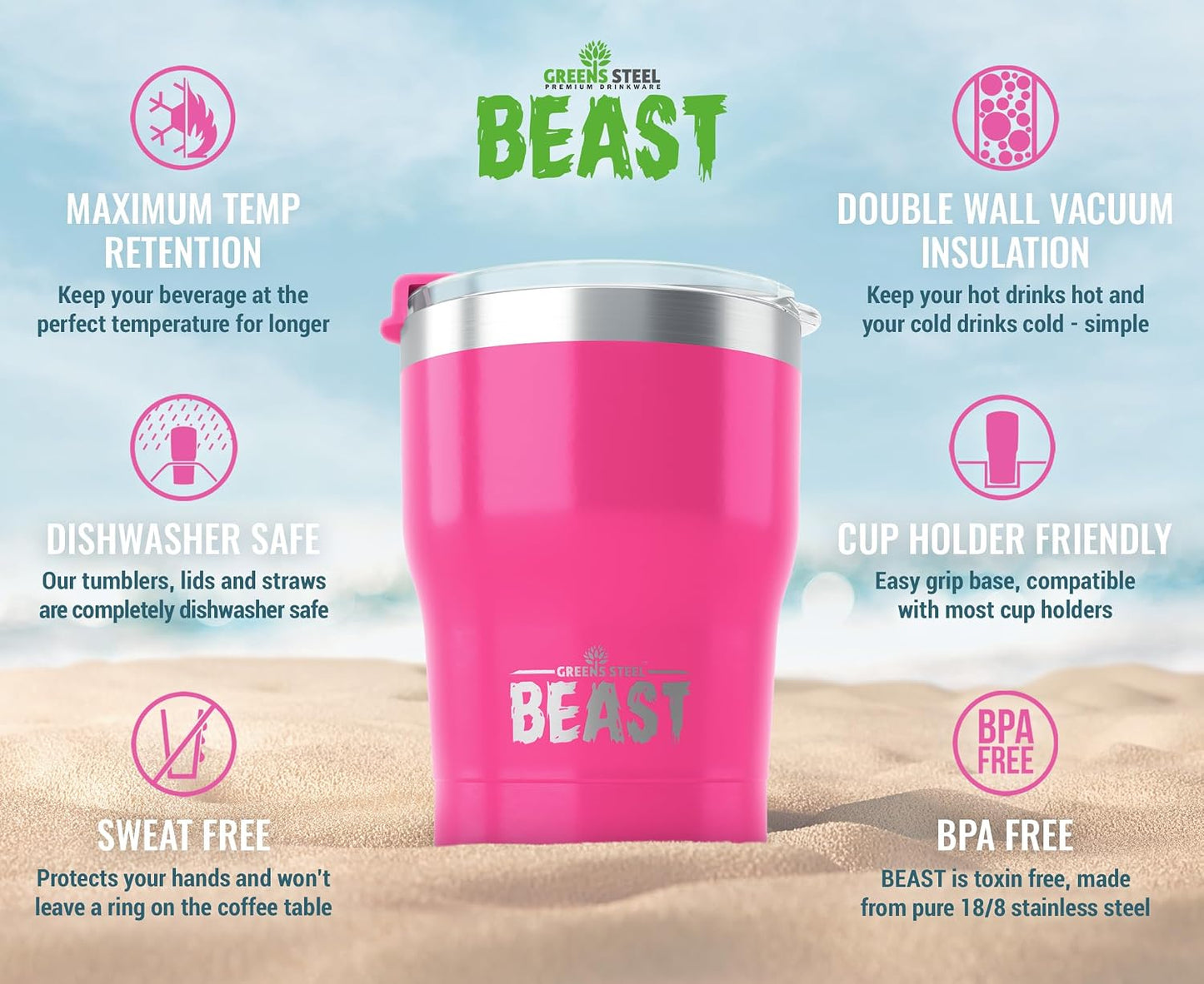 40 oz tumbler - Vacuum Insulated Tumbler with Straw - Leak Proof Stainless Steel Travel Mug - Double Wall Iced Coffee Cup - Reusable Water Bottle - Gifts for Mom, Women and Men (Cupcake Pink)