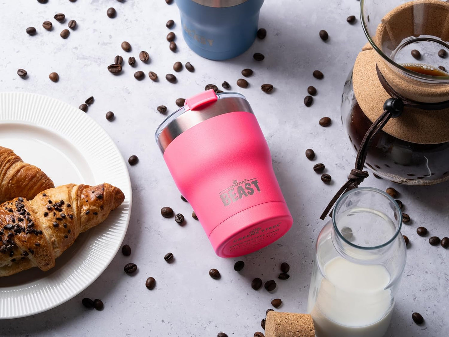 40 oz tumbler - Vacuum Insulated Tumbler with Straw - Leak Proof Stainless Steel Travel Mug - Double Wall Iced Coffee Cup - Reusable Water Bottle - Gifts for Mom, Women and Men (Cupcake Pink)