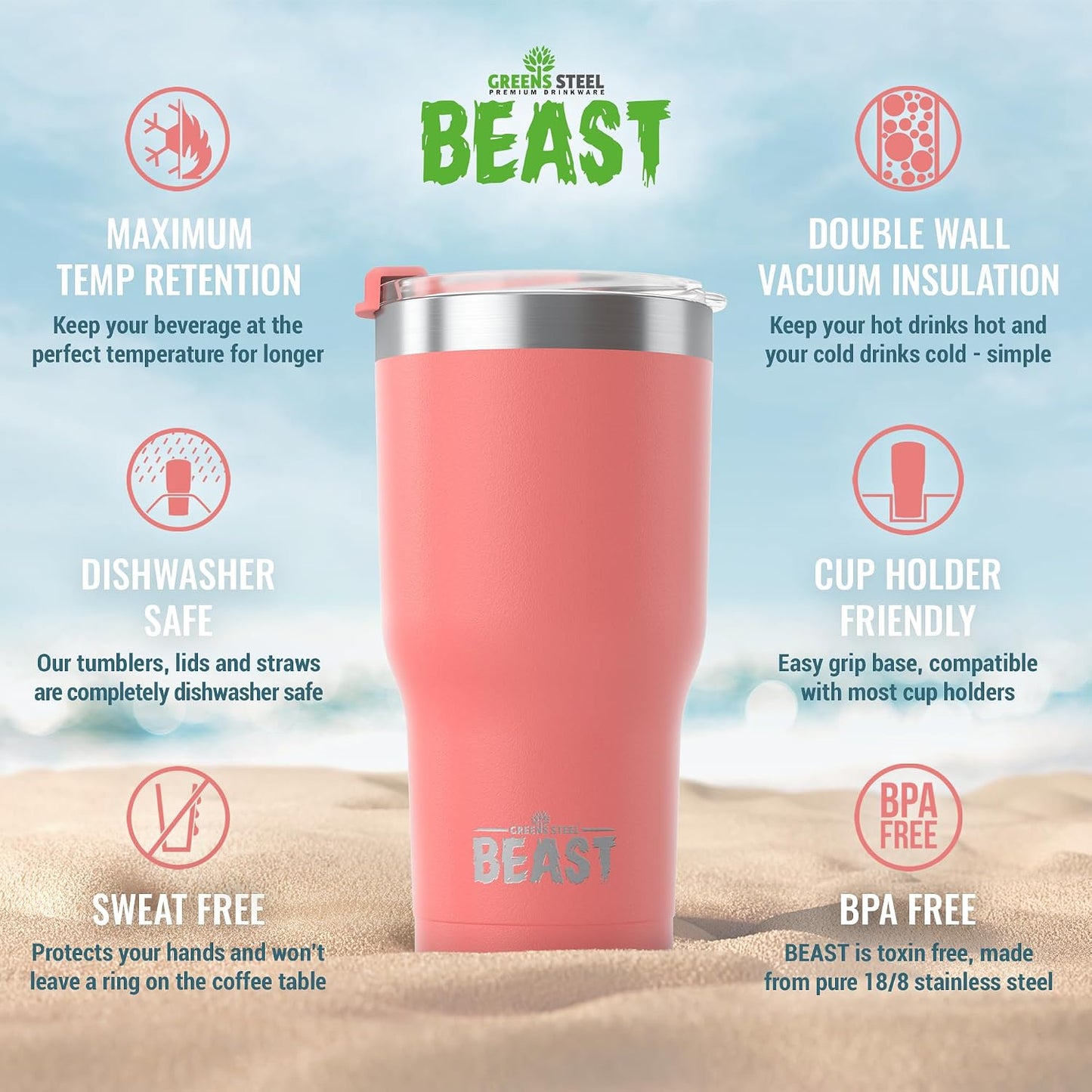 40 oz tumbler - Vacuum Insulated Tumbler with Straw - Leak Proof Stainless Steel Travel Mug - Double Wall Iced Coffee Cup - Reusable Water Bottle - Gifts for Mom, Women and Men (Cupcake Pink)