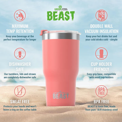 40 oz tumbler - Vacuum Insulated Tumbler with Straw - Leak Proof Stainless Steel Travel Mug - Double Wall Iced Coffee Cup - Reusable Water Bottle - Gifts for Mom, Women and Men (Cupcake Pink)