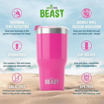 40 oz tumbler - Vacuum Insulated Tumbler with Straw - Leak Proof Stainless Steel Travel Mug - Double Wall Iced Coffee Cup - Reusable Water Bottle - Gifts for Mom, Women and Men (Cupcake Pink)