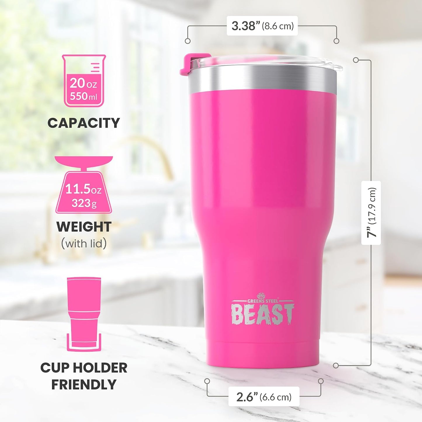 40 oz tumbler - Vacuum Insulated Tumbler with Straw - Leak Proof Stainless Steel Travel Mug - Double Wall Iced Coffee Cup - Reusable Water Bottle - Gifts for Mom, Women and Men (Cupcake Pink)