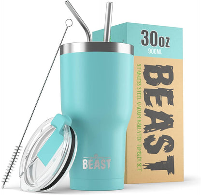 40 oz tumbler - Vacuum Insulated Tumbler with Straw - Leak Proof Stainless Steel Travel Mug - Double Wall Iced Coffee Cup - Reusable Water Bottle - Gifts for Mom, Women and Men (Cupcake Pink)