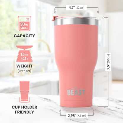 40 oz tumbler - Vacuum Insulated Tumbler with Straw - Leak Proof Stainless Steel Travel Mug - Double Wall Iced Coffee Cup - Reusable Water Bottle - Gifts for Mom, Women and Men (Cupcake Pink)
