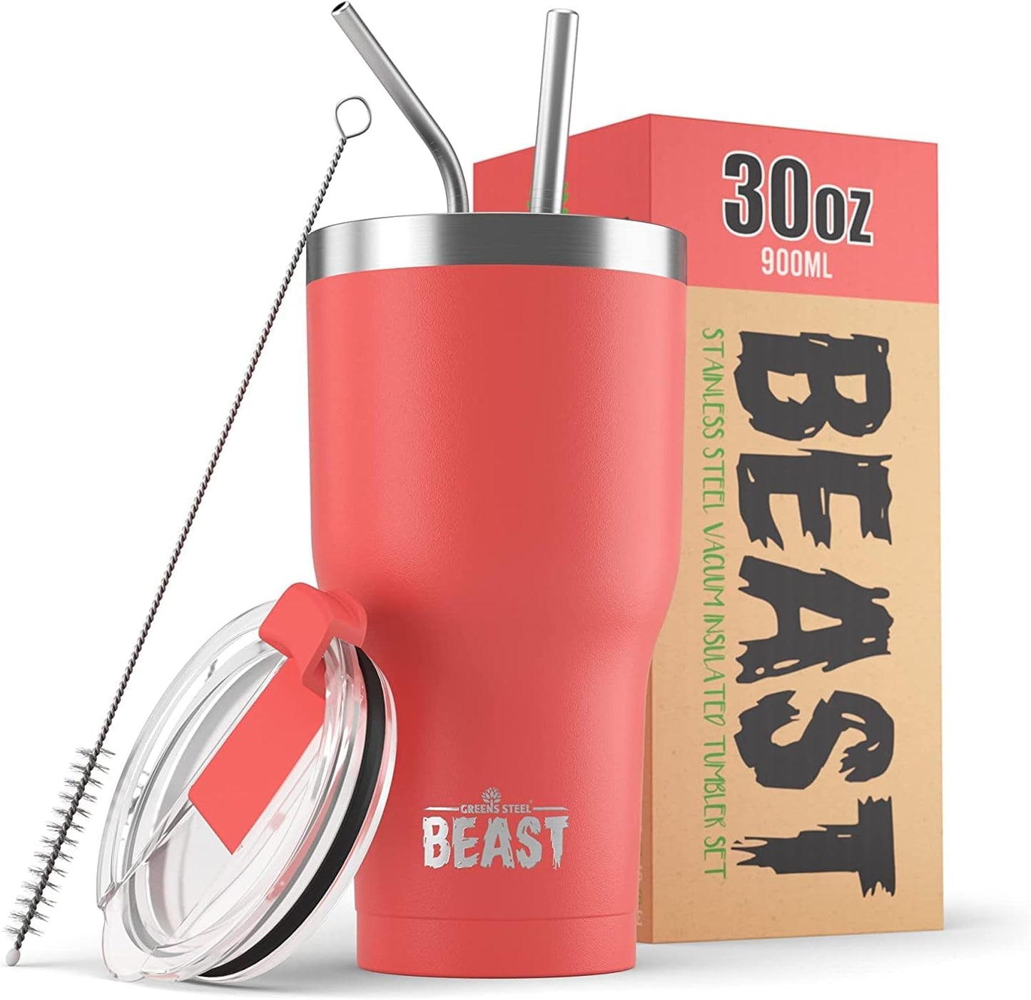 40 oz tumbler - Vacuum Insulated Tumbler with Straw - Leak Proof Stainless Steel Travel Mug - Double Wall Iced Coffee Cup - Reusable Water Bottle - Gifts for Mom, Women and Men (Cupcake Pink)
