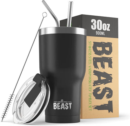 40 oz tumbler - Vacuum Insulated Tumbler with Straw - Leak Proof Stainless Steel Travel Mug - Double Wall Iced Coffee Cup - Reusable Water Bottle - Gifts for Mom, Women and Men (Cupcake Pink)