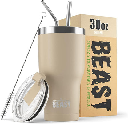 40 oz tumbler - Vacuum Insulated Tumbler with Straw - Leak Proof Stainless Steel Travel Mug - Double Wall Iced Coffee Cup - Reusable Water Bottle - Gifts for Mom, Women and Men (Cupcake Pink)