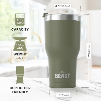 40 oz tumbler - Vacuum Insulated Tumbler with Straw - Leak Proof Stainless Steel Travel Mug - Double Wall Iced Coffee Cup - Reusable Water Bottle - Gifts for Mom, Women and Men (Cupcake Pink)
