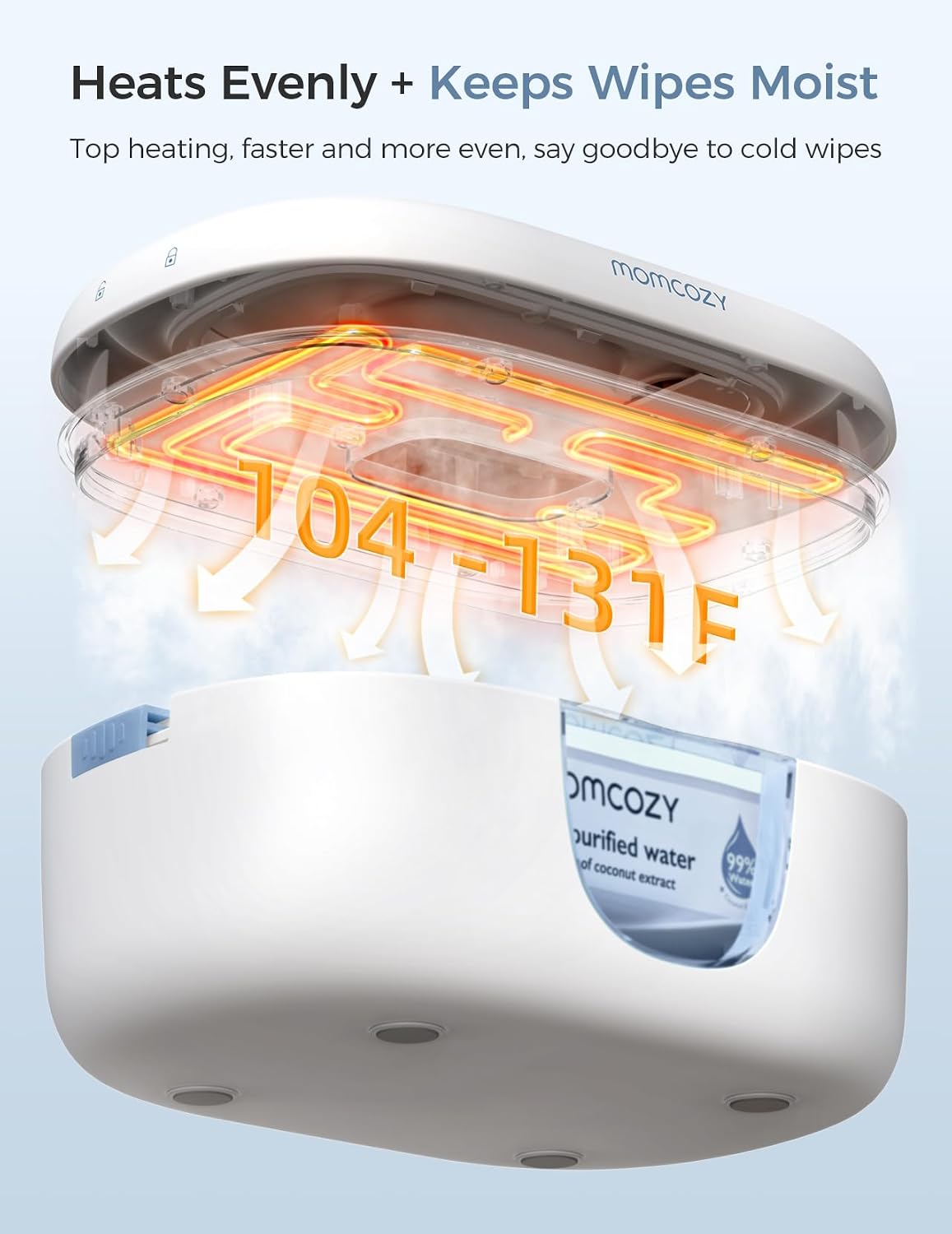 Baby Wipe Warmer, Innovative Spring Design,Large Capacity Dispenser