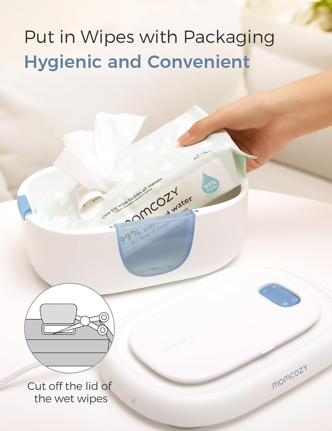 Baby Wipe Warmer, Innovative Spring Design,Large Capacity Dispenser