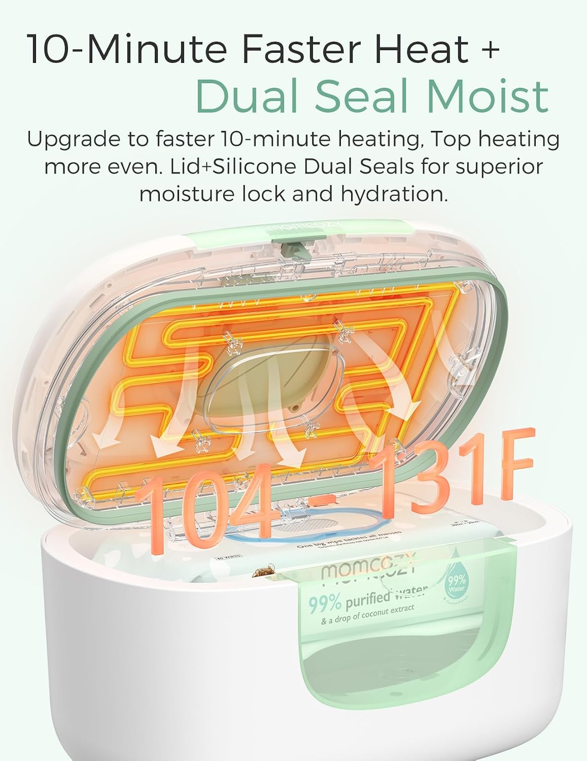 Baby Wipe Warmer, Innovative Spring Design,Large Capacity Dispenser