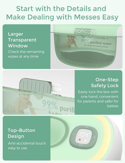 Baby Wipe Warmer, Innovative Spring Design,Large Capacity Dispenser