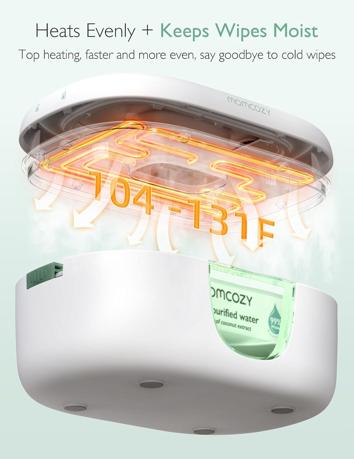 Baby Wipe Warmer, Innovative Spring Design,Large Capacity Dispenser