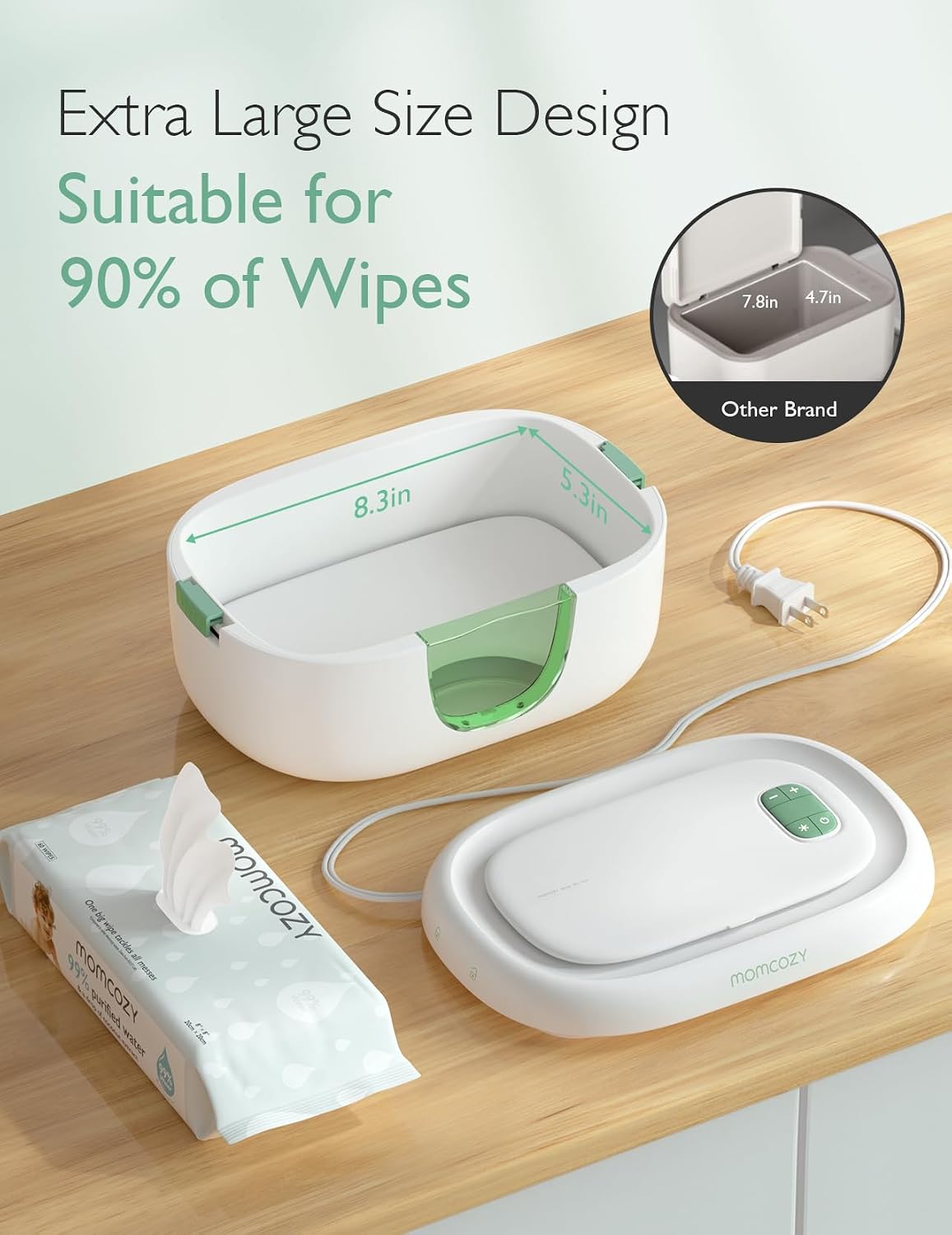 Baby Wipe Warmer, Innovative Spring Design,Large Capacity Dispenser