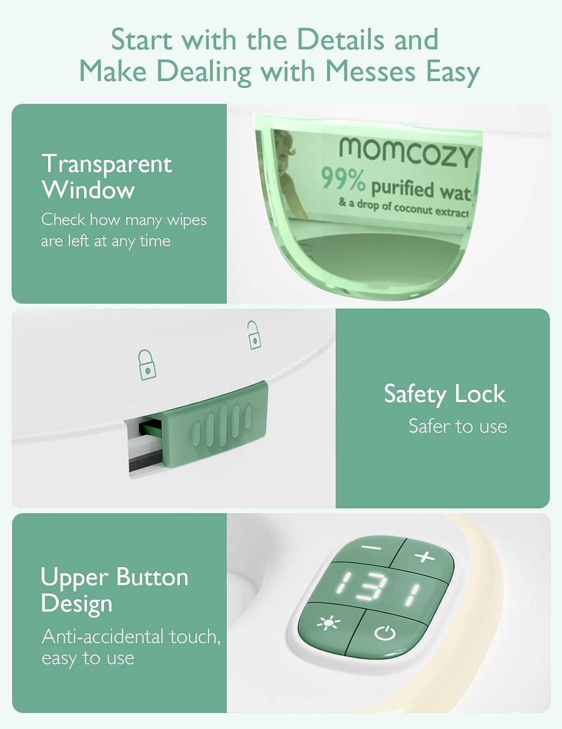 Baby Wipe Warmer, Innovative Spring Design,Large Capacity Dispenser