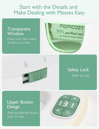 Baby Wipe Warmer, Innovative Spring Design,Large Capacity Dispenser