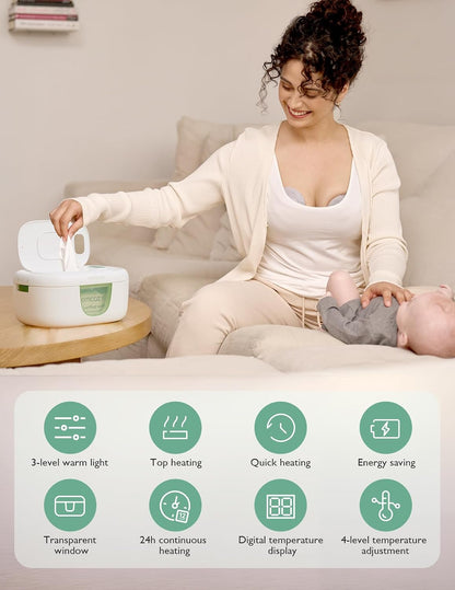 Baby Wipe Warmer, Innovative Spring Design,Large Capacity Dispenser