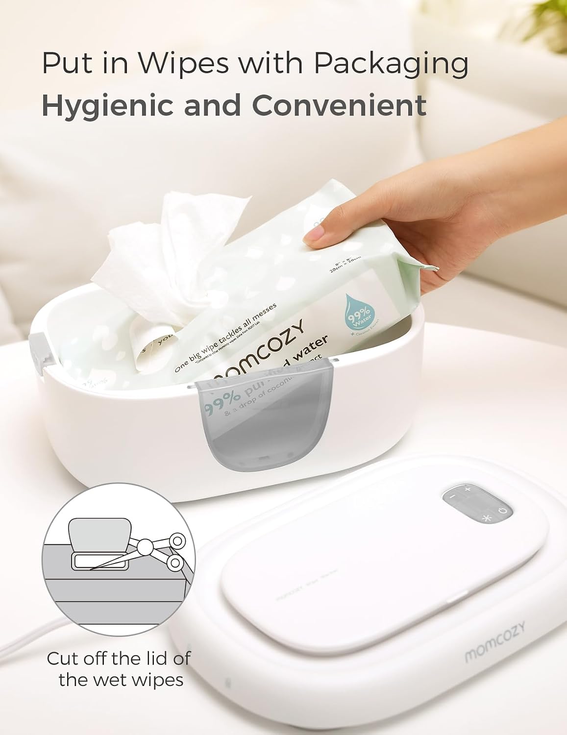 Baby Wipe Warmer, Innovative Spring Design,Large Capacity Dispenser