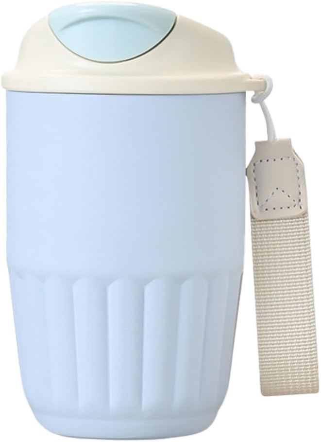 Coffee Mug, 410ML Stainless Steel Protable Leakproof Insulated Tumbler Vacuum with Carry Lope & 2-in-1 Lidfor Car, Office, Travel