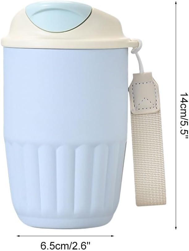 Coffee Mug, 410ML Stainless Steel Protable Leakproof Insulated Tumbler Vacuum with Carry Lope & 2-in-1 Lidfor Car, Office, Travel