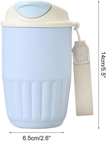 Coffee Mug, 410ML Stainless Steel Protable Leakproof Insulated Tumbler Vacuum with Carry Lope & 2-in-1 Lidfor Car, Office, Travel