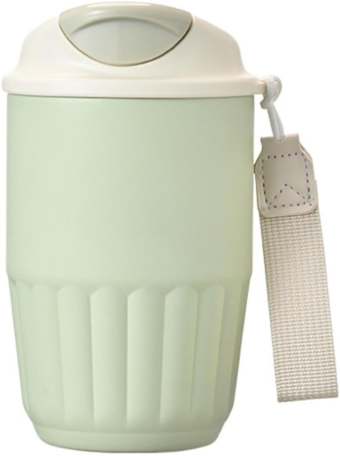 Coffee Mug, 410ML Stainless Steel Protable Leakproof Insulated Tumbler Vacuum with Carry Lope & 2-in-1 Lidfor Car, Office, Travel