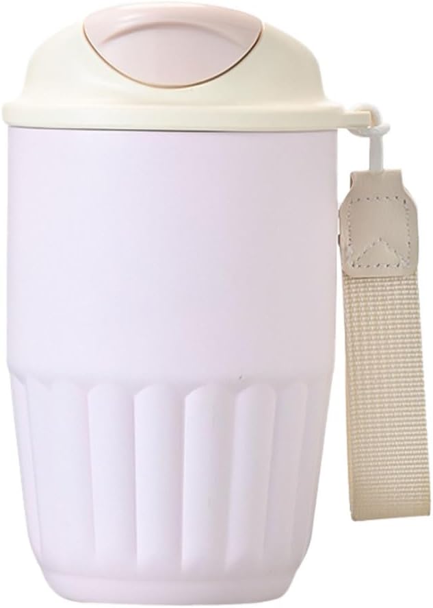 Coffee Mug, 410ML Stainless Steel Protable Leakproof Insulated Tumbler Vacuum with Carry Lope & 2-in-1 Lidfor Car, Office, Travel