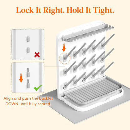 10-Hooks Baby Bottle Drying Rack for Countertop, BPA Free