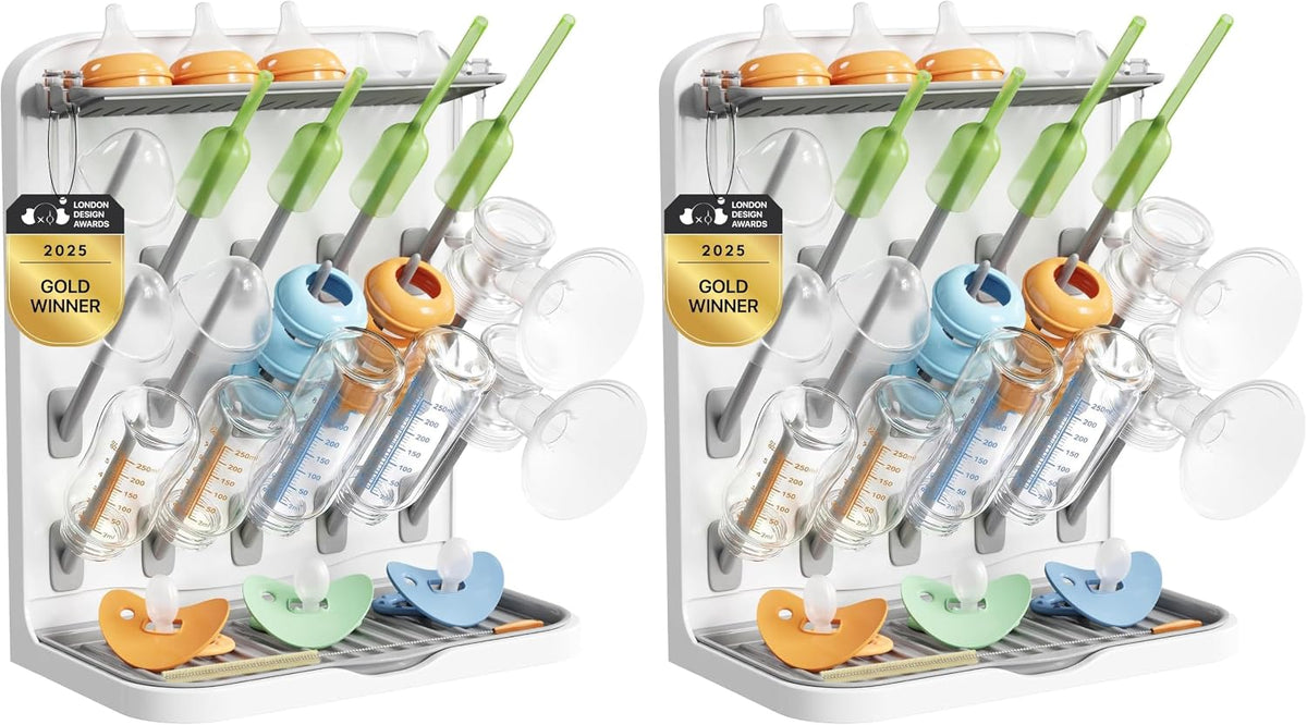 10-Hooks Baby Bottle Drying Rack for Countertop, BPA Free