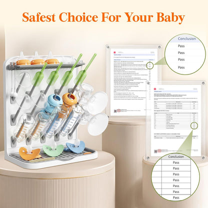 10-Hooks Baby Bottle Drying Rack for Countertop, BPA Free
