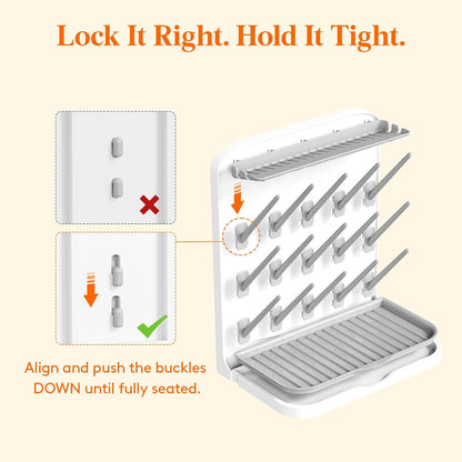 10-Hooks Baby Bottle Drying Rack for Countertop, BPA Free