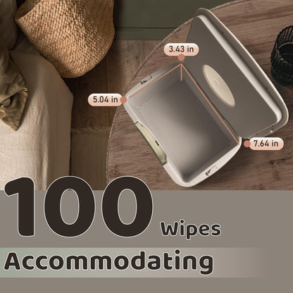 Baby Wet Wipe Warmer and Wet Wipe Dispenser, Advanced Features - 4 Bright Auto Off LED Ample Lights for Nighttime Changes, Dual Heat for Baby's Comfort, Improved Design and Only at Amazon