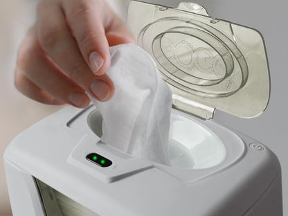 Baby Wet Wipe Warmer and Wet Wipe Dispenser, Advanced Features - 4 Bright Auto Off LED Ample Lights for Nighttime Changes, Dual Heat for Baby's Comfort, Improved Design and Only at Amazon