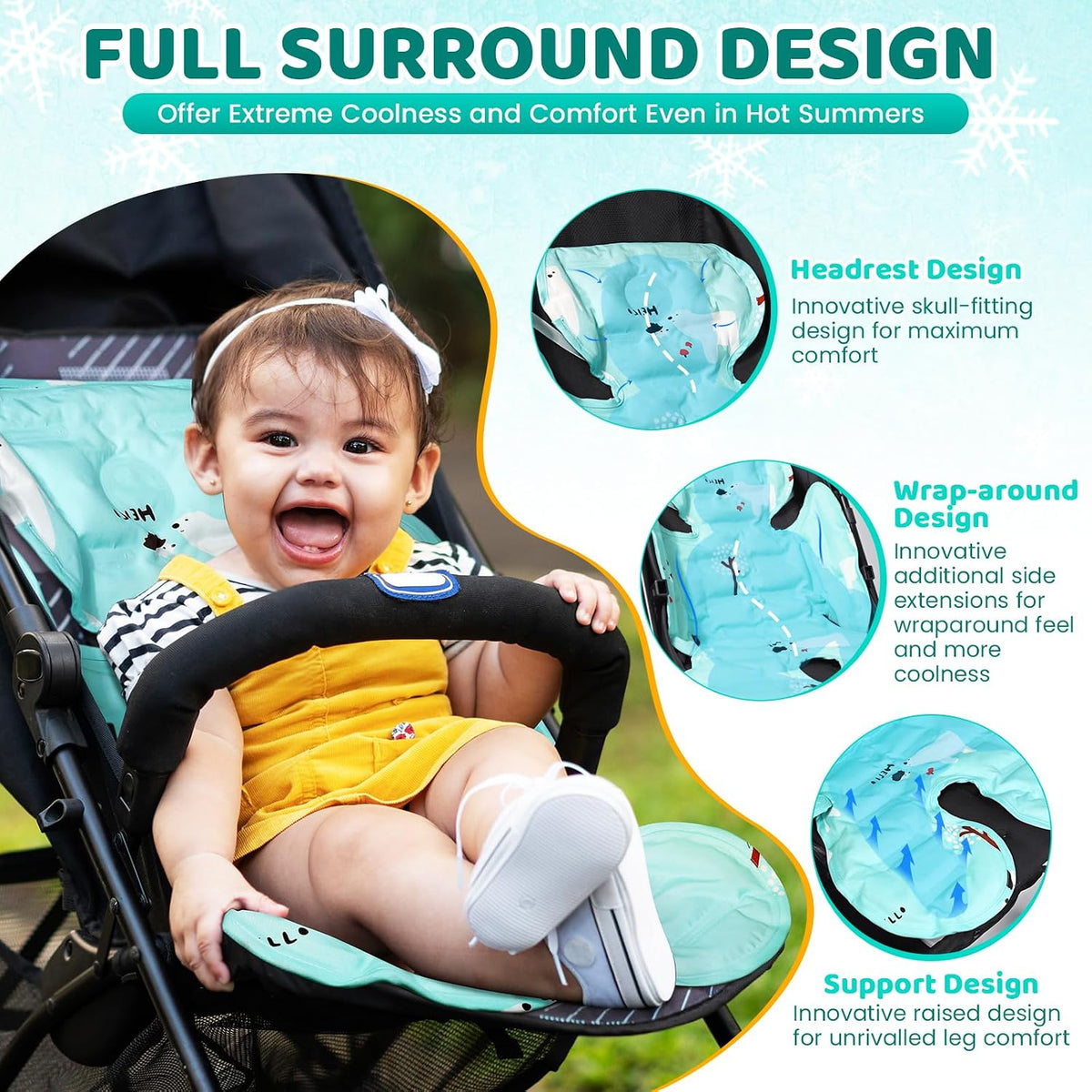 Orzbow Stroller Cooling Pad for Baby, Universal Fit