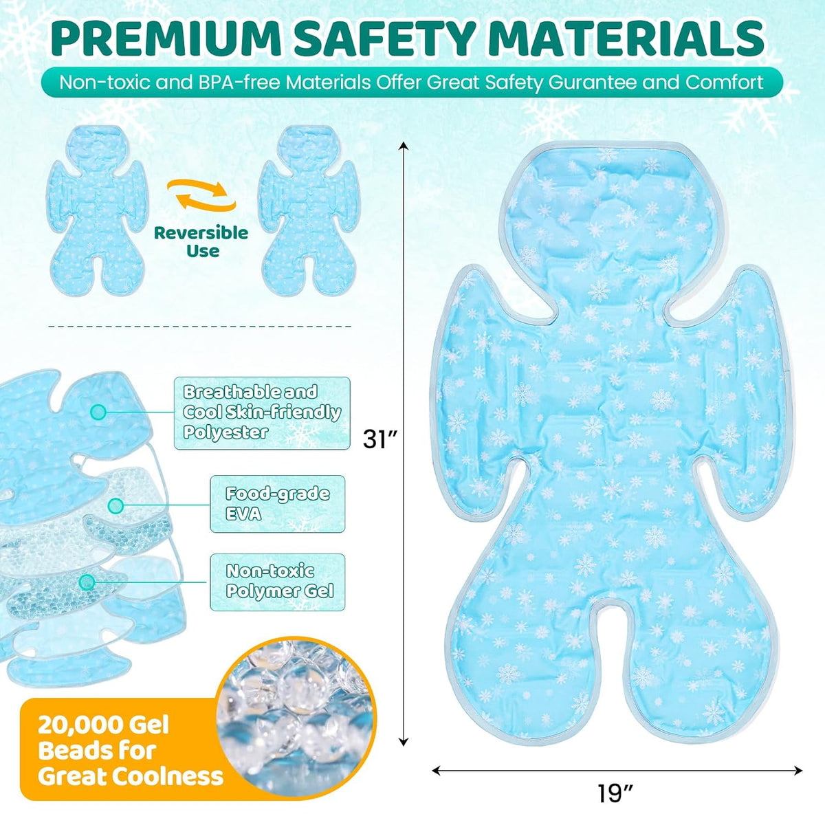 Orzbow Stroller Cooling Pad for Baby, Universal Fit