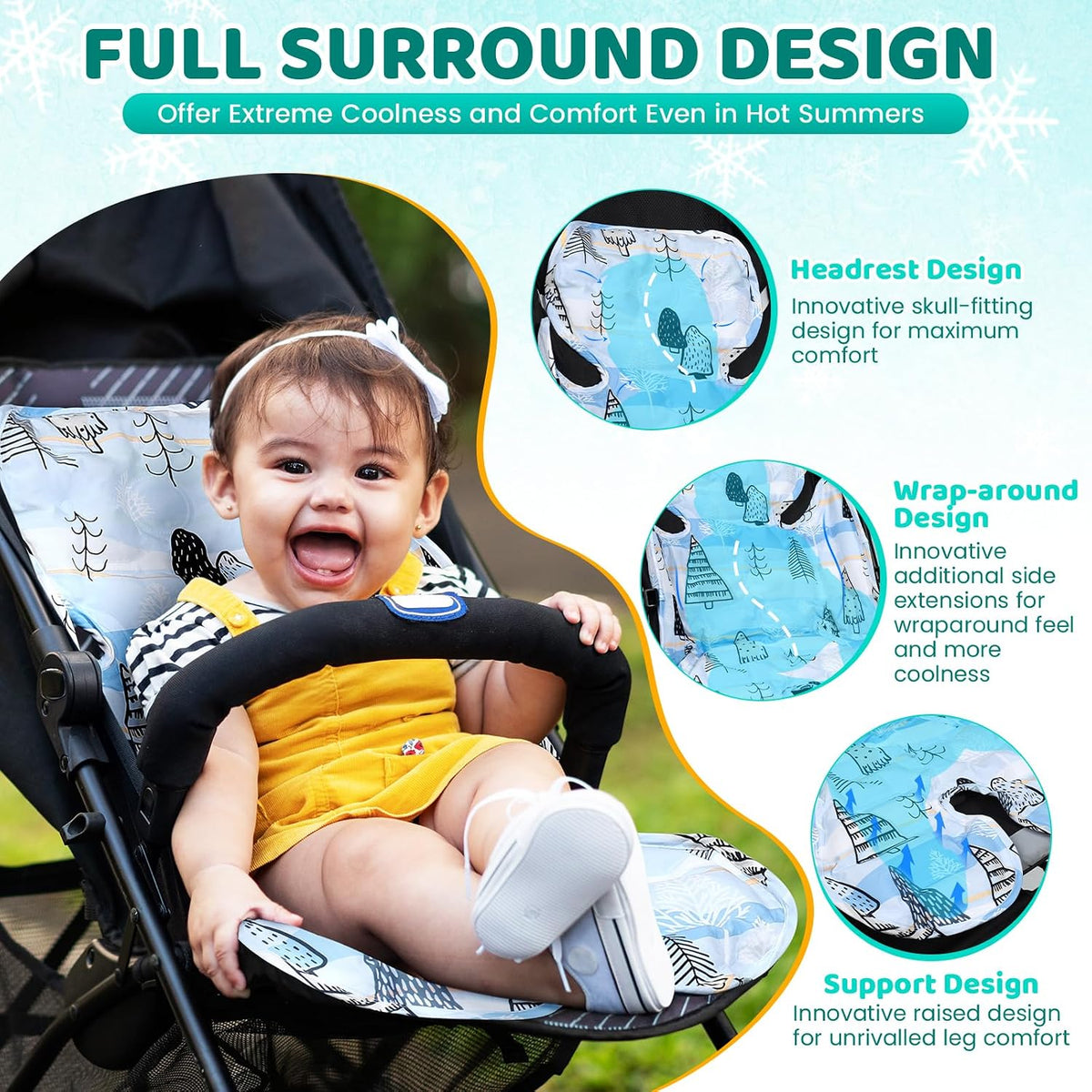 Orzbow Stroller Cooling Pad for Baby, Universal Fit