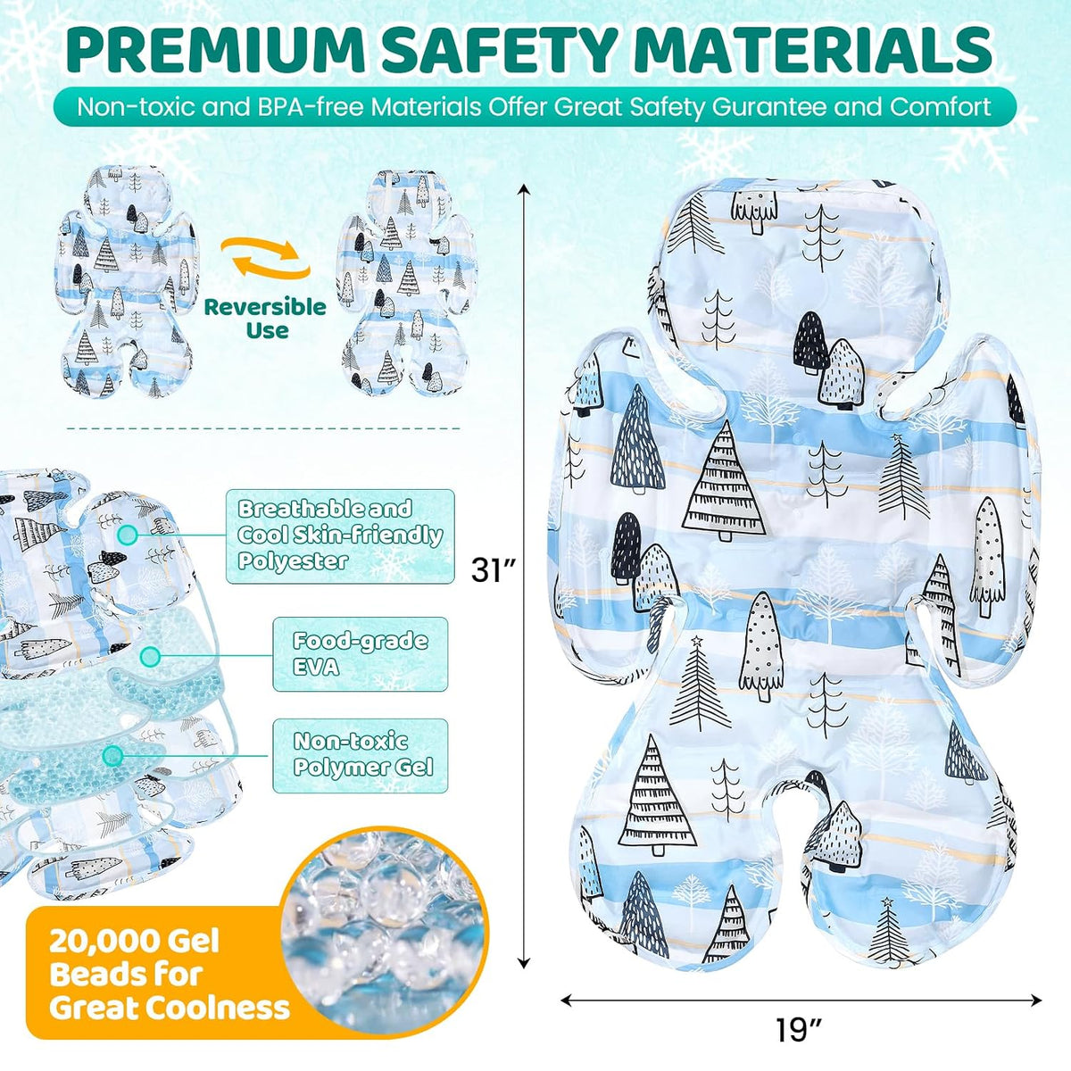 Orzbow Stroller Cooling Pad for Baby, Universal Fit