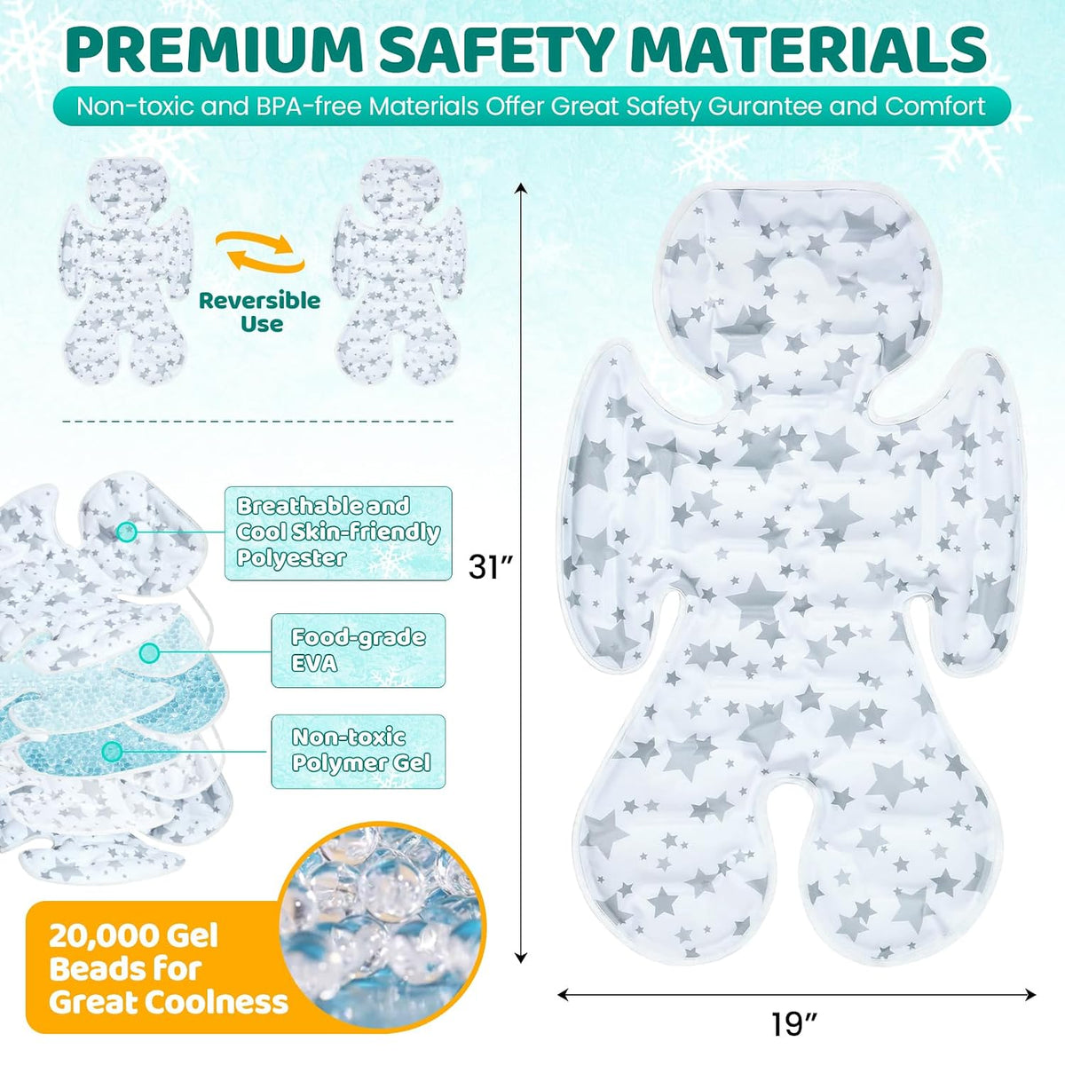 Orzbow Stroller Cooling Pad for Baby, Universal Fit