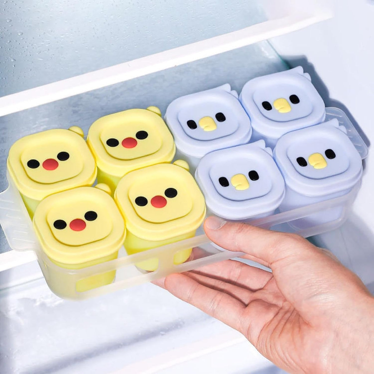 Freezer Trays for Food Storage 50ml x 8 Cups Egg Tart Molds with Lid