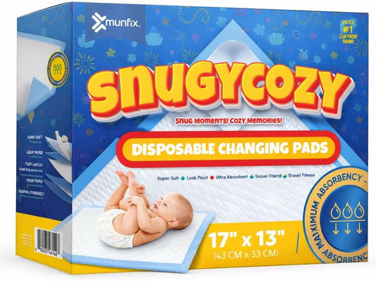 100 Pack Disposable Baby Changing Pads Super Absorbent Waterproof Bed Protector Underpads, Diaper Changing Pad Potty Training Liners 17 X 13 Inches